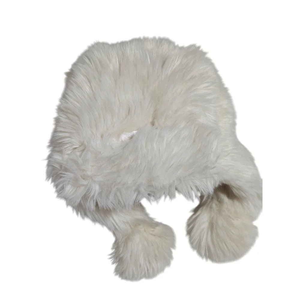 BabyGap Cream Faux Fur Trapper Hat with Ear Flaps & Pom Poms XS/S(2-3yrs)